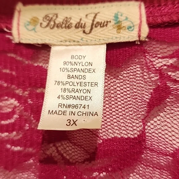 NWOT Belle Du Jour 3x pink floral sheer cardigan - Picture 3 of 4